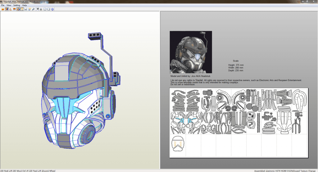 Titanfall Pepakura Helmet Giveaway!