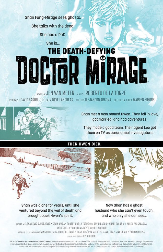 Valiant Previews: THE DEATH-DEFYING DOCTOR MIRAGE: SECOND LIVES #1 (of 4) | BLOODSHOT REBORN #9 |RAI #12 – On Sale December 23rd