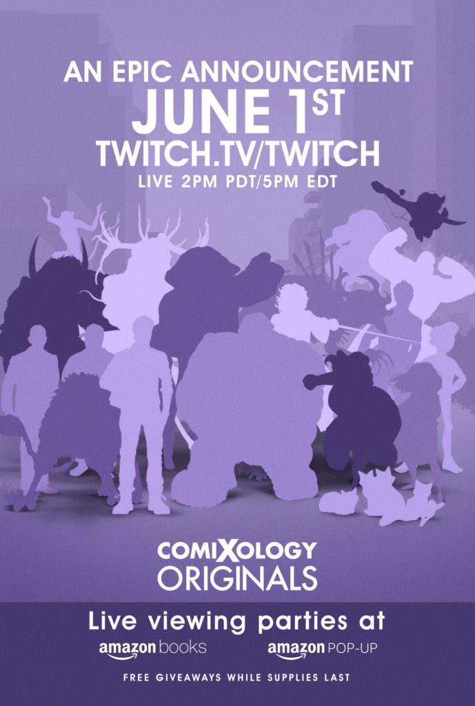Tune in to Twitch on June 1st at 2pm PDT/5pm EDT for a major ComiXology Originals Announcement