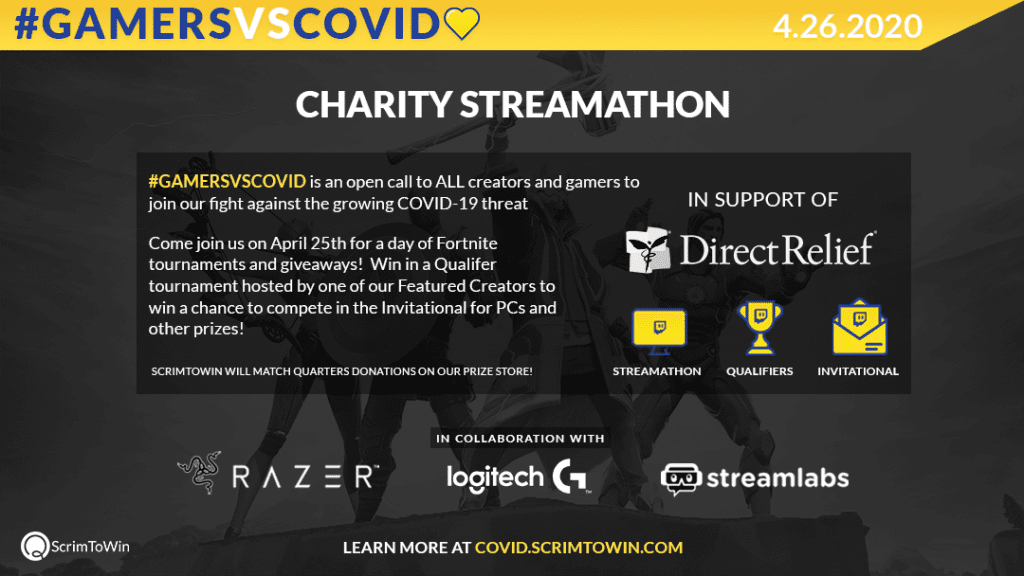 ZexRow, Reverse2k, Michelle Phan, and Nate Robinson Invite Fortnite Community to Charity Streamathon #GamersVSCovid, Set for April 26