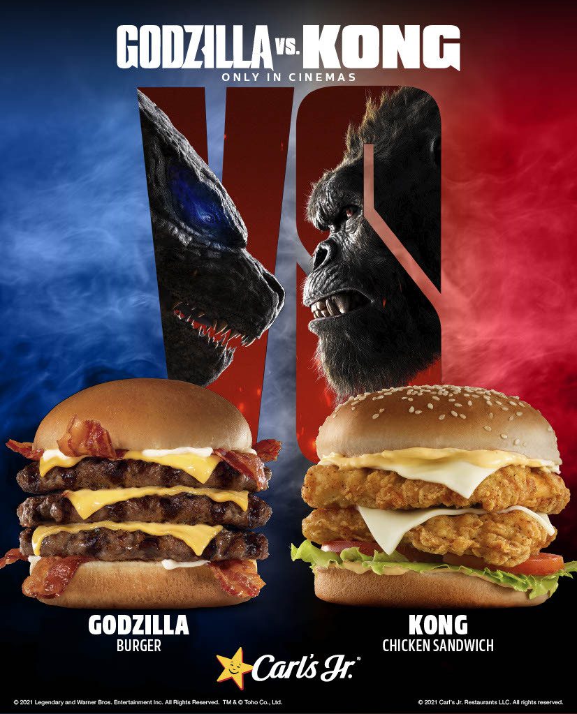 Carl’s Jr. and Hardee’s Introduce Godzilla vs. Kong-Inspired Limited Time Offers Globally Carl’s Jr. and Hardee’s Introduce Godzilla vs. Kong-Inspired Limited Time Offers Globally