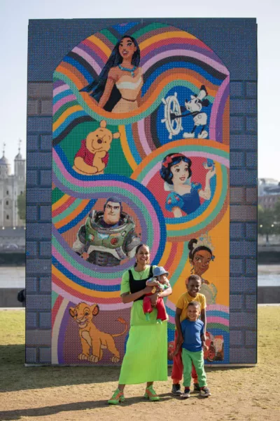 Building 100 Years of Wonder! Artist Lakwena Maciver Unveils Giant LEGO | Disney Mural in London