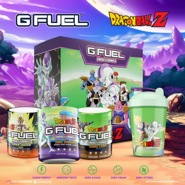 New G FUEL x “Dragon Ball Z” Frieza Saga Collection and Gohan Blackberry Tea Available Now New G FUEL x “Dragon Ball Z” Frieza Saga Collection and Gohan Blackberry Tea Available Now